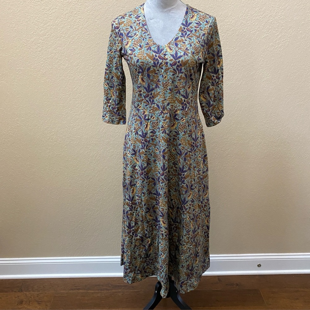NWT Tuscan Floral Dress by Peruvian Connection – Bluestone (Size S)